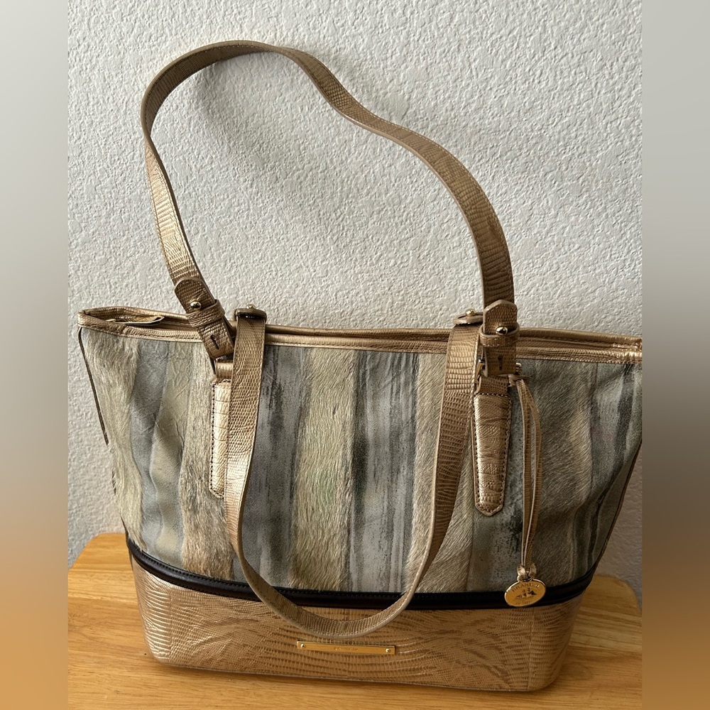 Brahmin Calf Hair and Leather Asher Tote